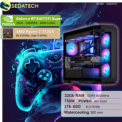 Sedatech PC Gamer • AMD Ryzen 7 7700X • RTX4070Ti Super • 32 Go DDR5 • 2To SSD M.2 • sans OS