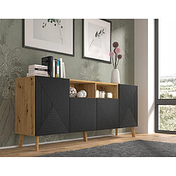 Avis Bestmobilier Velato - buffet bas - bois et noir - 195 cm