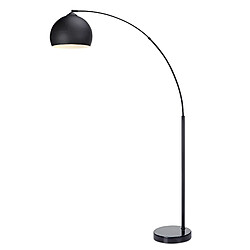 Versanora Lampadaire Arquer arc lampe de sol abat-jour noir pied marbre noir VN-L00013-EU