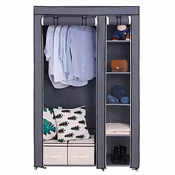 Avis Dressing en tissu avec portes à fermeture éclair Nyana Home Dimensions 170x110x45 cm Gris