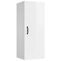 Maison Chic Armoire murale suspendue,Meuble de Rangement pour salon,cuisine Blanc brillant 34,5x34x90 cm -MN97138