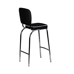 Acheter Mes Tabouret de bar 40x38x110 cm aspect cuir noir et blanc