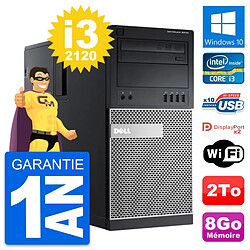 PC Tour Dell OptiPlex 9010 Intel Core i3-2120 RAM 8Go Disque 2To Windows 10 Wifi - Occasion