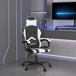 vidaXL Chaise de jeu pivotante Noir et blanc Similicuir 