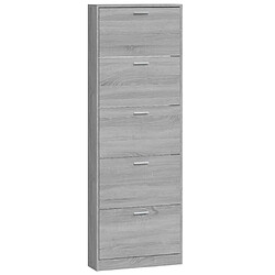 Acheter vidaXL Armoire à chaussures Sonoma gris 59x17x169 cm Bois d'ingénierie