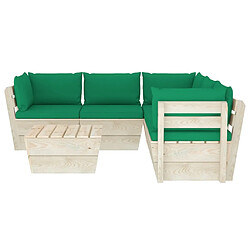 Avis Maison Chic Salon de jardin palette 6 pcs avec coussins - Table et chaises d'extérieur - Mobilier/Meubles de jardin Moderne épicéa imprégné -MN88063