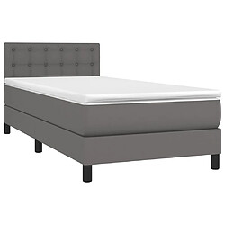 Avis Sommier à lattes et LED,Cadre à lattes de lit avec matelas pour Adulte Gris 90x200 cm -MN54953