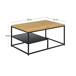 Lisa Design Salida - table basse - bois et métal noir - 90 cm pas cher