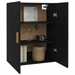 Maison Chic Armoire murale suspendue,Meuble de Rangement pour salon,cuisine Noir 69,5x34x90 cm -MN59036 pas cher