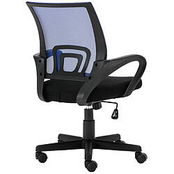 Decoshop26 Fauteuil de bureau sur roulettes hauteur réglable en maille de filet de nylon bleu 10_0002501