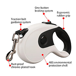 Avis Universal Remblai rétractable pour chien extension auto-réglable en nylon laisse pour chien chat chien chat chien traction accessoires pour animaux de compagnie | Laisse (blanc)