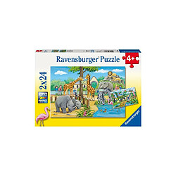 Puzzles 2 x 24 pièces Ravensburger Bienvenue au zoo