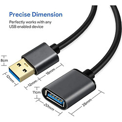 Avis Câble USB 3.0 Rallonge 2M Compatible avec Clé USB Manette de Jeu,Disque Dur Externe,Clavier,Souris - Visiodirect -