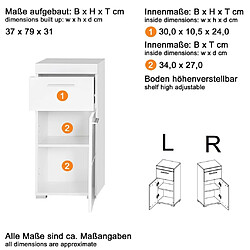 Acheter Trendteam Armoire de sol de salle de bain Amanda Blanc