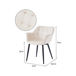 Avis Habitat Et Jardin Lot de 2 chaises de salle à manger en velours Salomé - Beige