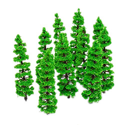 Jouets enfant,arbre plastique,accessoire,cadeau enfant,modèle plante 10pcs Modèle Arbre de Sapin Décoration Paysage Ferroviaire Echelle HO N 1:100 - 1:150