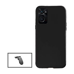 PHONECARE Kit Support Magnétique L Safe Driving Voiture + Coque Silicone Liquide pour Oppo A96 - Noir 