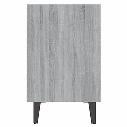 Acheter vidaXL Table de chevet avec pieds en métal Sonoma gris 40x30x50 cm