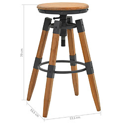 vidaXL Tabourets de bar lot de 2 bois de sapin solide pas cher