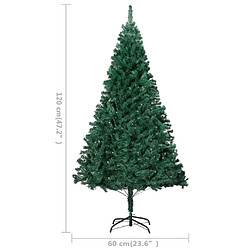 vidaXL Arbre de Noël artificiel pré-éclairé et boules vert 120 cm PVC pas cher