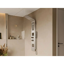 Vente-Unique Colonne de douche hydromassante thermostatique AMANDA - avec rangement - 22*145 cm