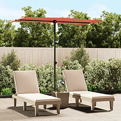 Maison Chic Parasol Jardin | Parasol d'extérieur avec mat en aluminium 180x110cm Terre cuite - GKD42385