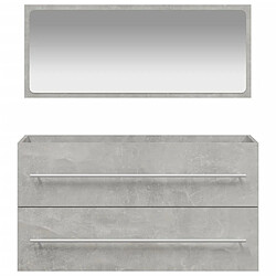 Maison Chic Armoire de bain à miroir,Meuble haut de rangement de salle de bain gris béton bois d'ingénierie -GKD697343 pas cher