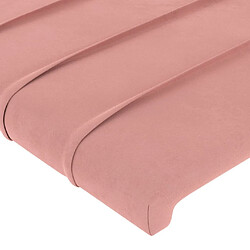 Tête de lit scandinave à LED,meuble de chambre Rose 144x5x78/88 cm Velours -MN22114 pas cher