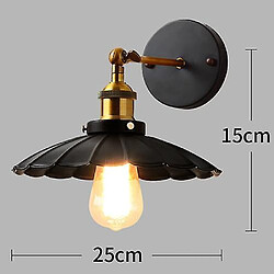 Universal Applique LED Vintage Loft Applique Industrielle Noir E27 Vin Applique Industrielle Eclairage Jig Intérieur (J) 