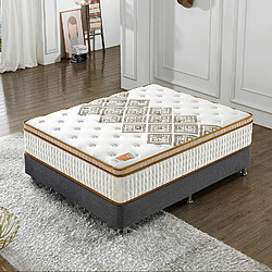 Sensoreve Matelas N°1 Errakis 140x200cm RESSORTS ENSACHÉS individuellement - Épaisseur 28cm- Indépendance de couchage Technologie Hybride Ressorts ensachés + Mousse HDensité EXTRÊMEMENT DURABLE - Ép 28 cm - Label sanitized (Anti Microbiens / Bactériens / Odeurs)