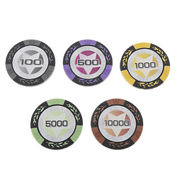 Acheter 100pcs Jetons De Poker à Rayures De Blé Jetons De Casino 100500 1000 5000 10000