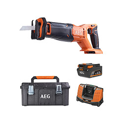 Pack AEG 18V - Scie sabre 28 mm - Batterie 4.0 Ah - Chargeur - Caisse de rangement