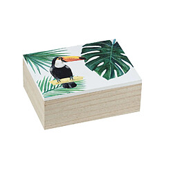 WENKO Boîte de rangement tropicale Tucan - L. 20 x H. 8 cm - Vert Wenko - Boîte de rangement tropicale Tucan - L. 20 x H. 8 cm - Vert - Tropical