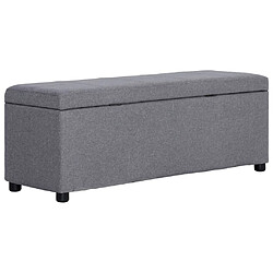 Avis vidaXL Banc avec compartiment de rangement 116 cm Gris clair Polyester