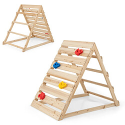 Helloshop26 Escaladeur triangle double face en bois avec rochers colorés et échelles d'escalade triangle d'escalade montessori pour 3-8 ans naturel 20_0008542