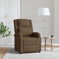 vidaXL Fauteuil inclinable Marron Tissu