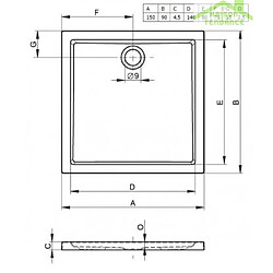 Acheter Grand receveur de douche acrylique rectangulaire RIHO ZURICH 264 150x90x4,5cm