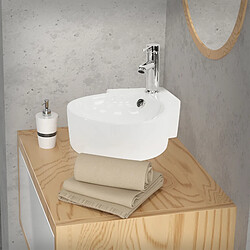 Vasque ronde 45x36x13 cm Blanc en céramique ML-Design