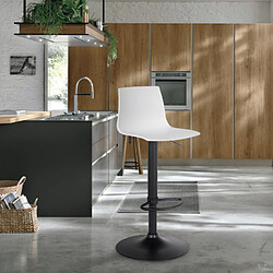 Tabouret bar de cuisine design noir mat réglable en hauteur Grand Soleil Imola Matt, Couleur: Blanc