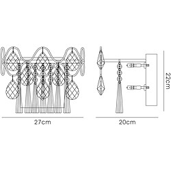 Avis Luminaire Center Applique murale Kenzie avec interrupteur 4 Ampoules chrome poli/cristal