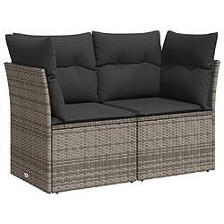 Acheter vidaXL Salon de jardin 5 pcs avec coussins gris résine tressée