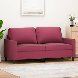 vidaXL Canapé à 2 places Rouge bordeaux 140 cm Velours 