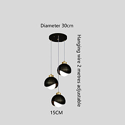 Universal Lustre rond noir à trois têtes, lustre en fer adapté aux chambres à coucher, magasins de vêtements, cafés pas cher