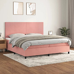 Maison Chic Lit Adulte - Lit simple Lit à sommier tapissier avec matelas moelleux - Meuble de Chambre - Rose 200x200 cm Velours -MN95683