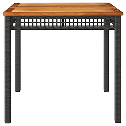 Acheter Maison Chic Table de jardin | Table d'extérieur noir 80x80x75 cm résine tressée et bois acacia -GKD13179