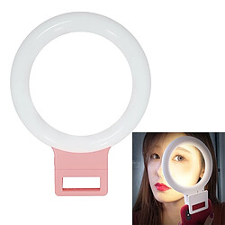 Wewoo Lumière Selfie LED Light Live de remplissage du flash avec retardateur (rose) 