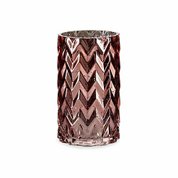 Gift Decor Vase Taillé Epis Rose Verre 11,3 x 19,5 x 11,3 cm (6 Unités)