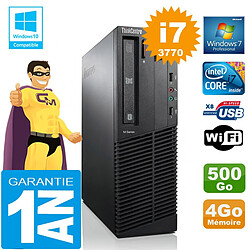 PC Lenovo M92p SFF Core I7-3770 Ram 4Go Disque 500 Go Graveur DVD Wifi W7 · Occasion 