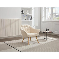 Vente-Unique Fauteuil en tissu beige CASERTA 