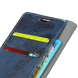 Etui en PU style vintage bleu pour votre Samsung Galaxy A7 (2018)